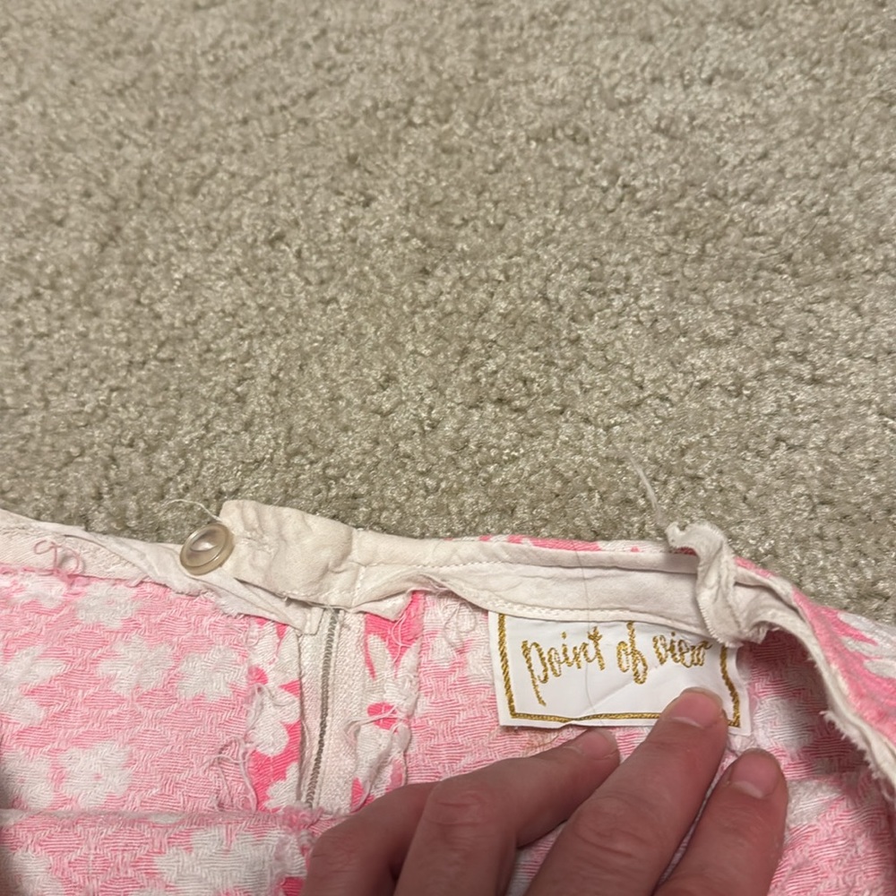 Vintage 70s Point of View Pink & White Flower Skort - Picture 6 of 11